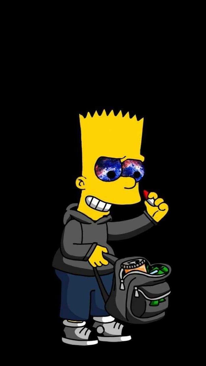 The simpsons character with sunglasses and a backpack - The Simpsons