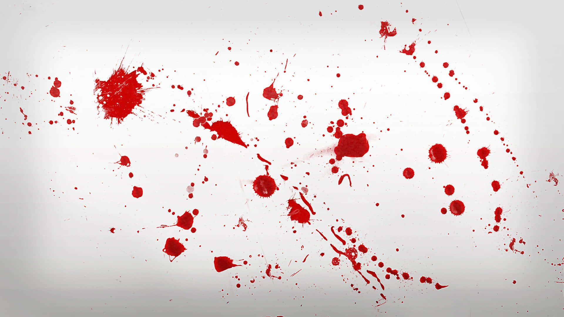 A red and white poster with blood on it - Blood