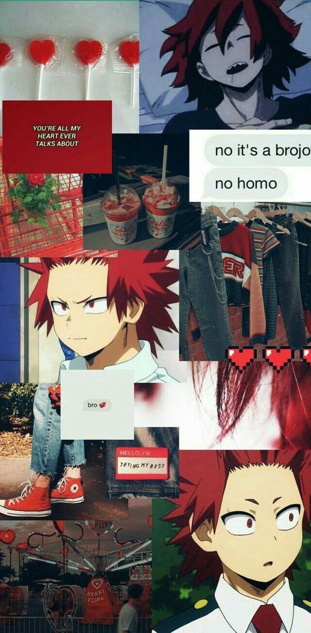 Aesthetic wallpaper for phone with pictures of anime characters and text. - Gay, My Hero Academia