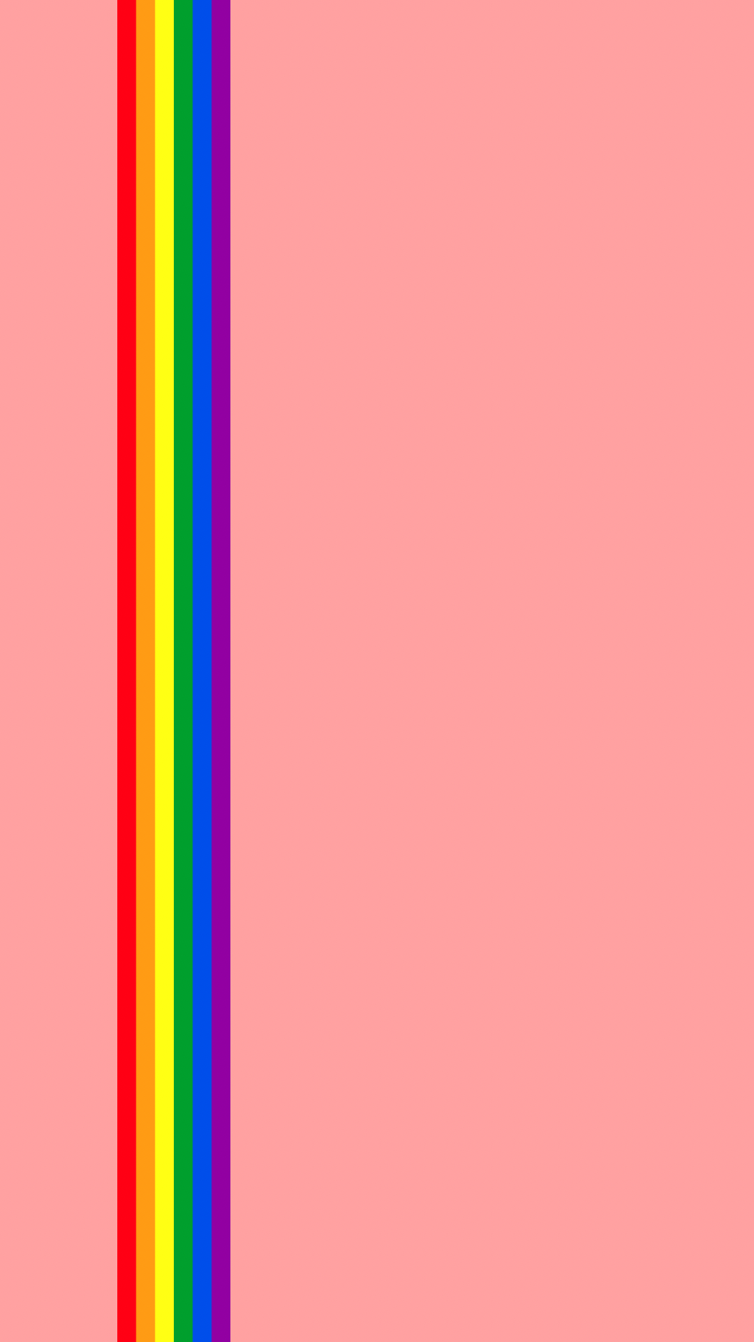 A pink background with a rainbow stripe on the left side. - Gay