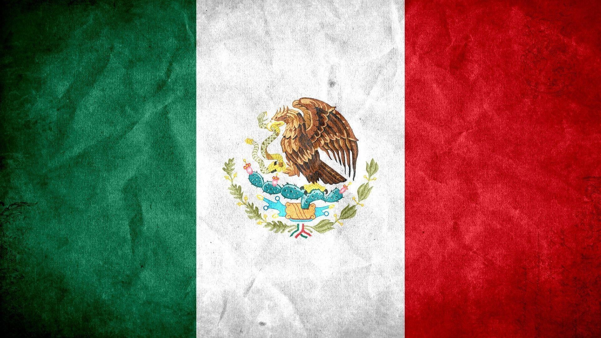 The flag of mexico is shown in a grungy style - Mexico