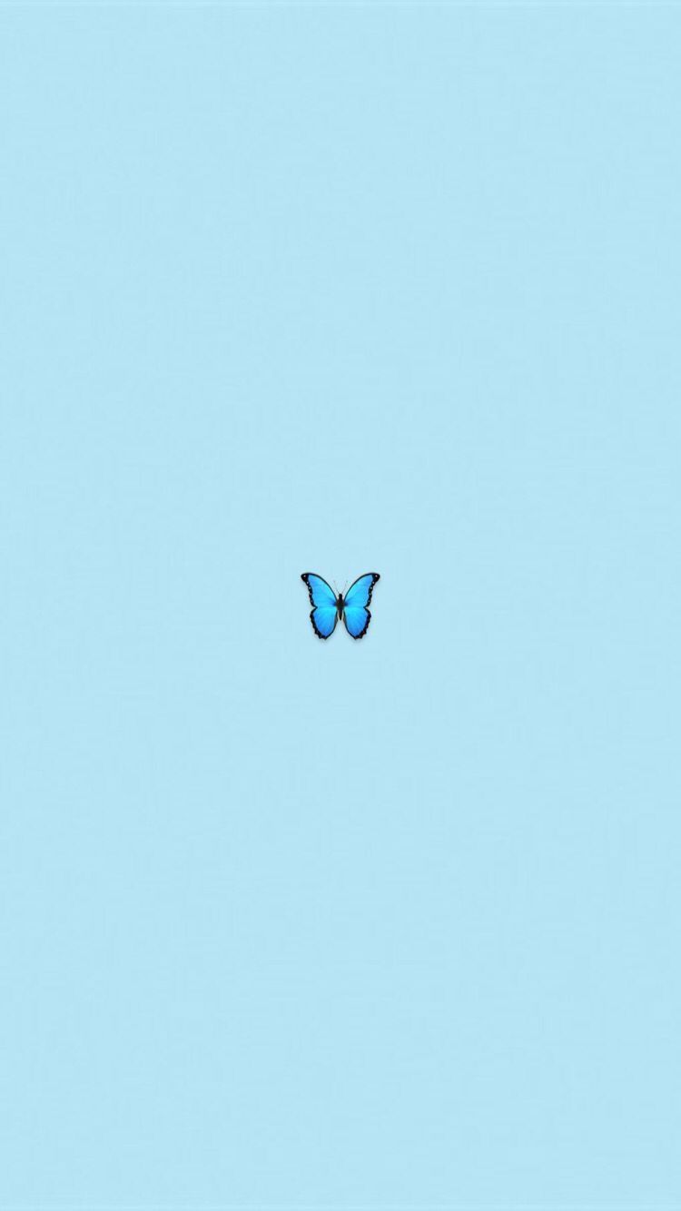 A blue butterfly on top of the sky - Blue, Emoji