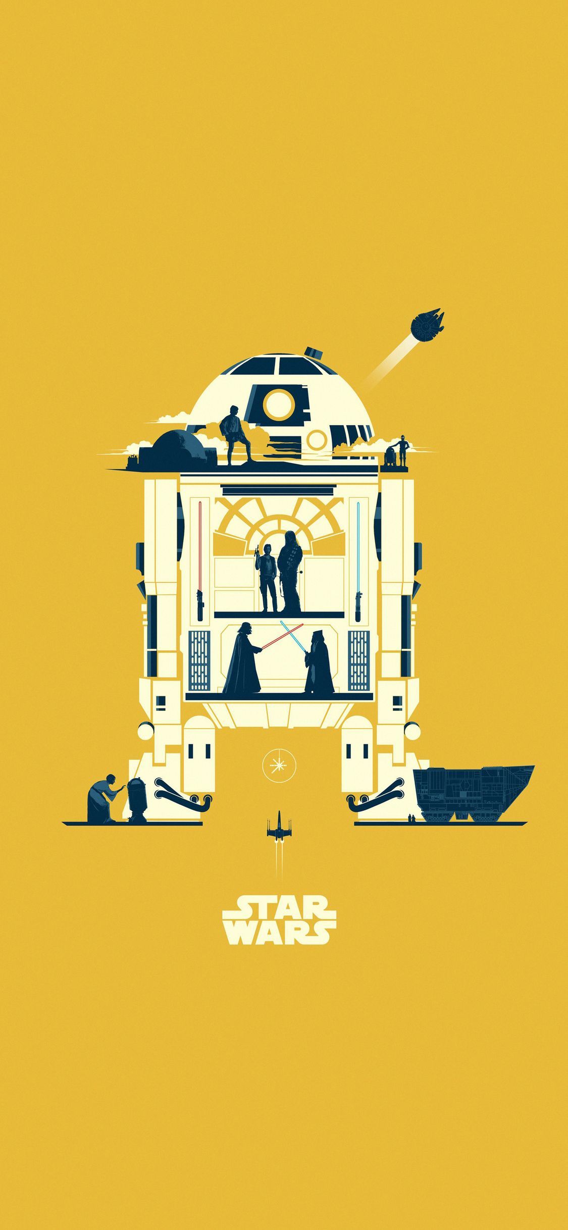 A poster with star wars characters on it - Star Wars
