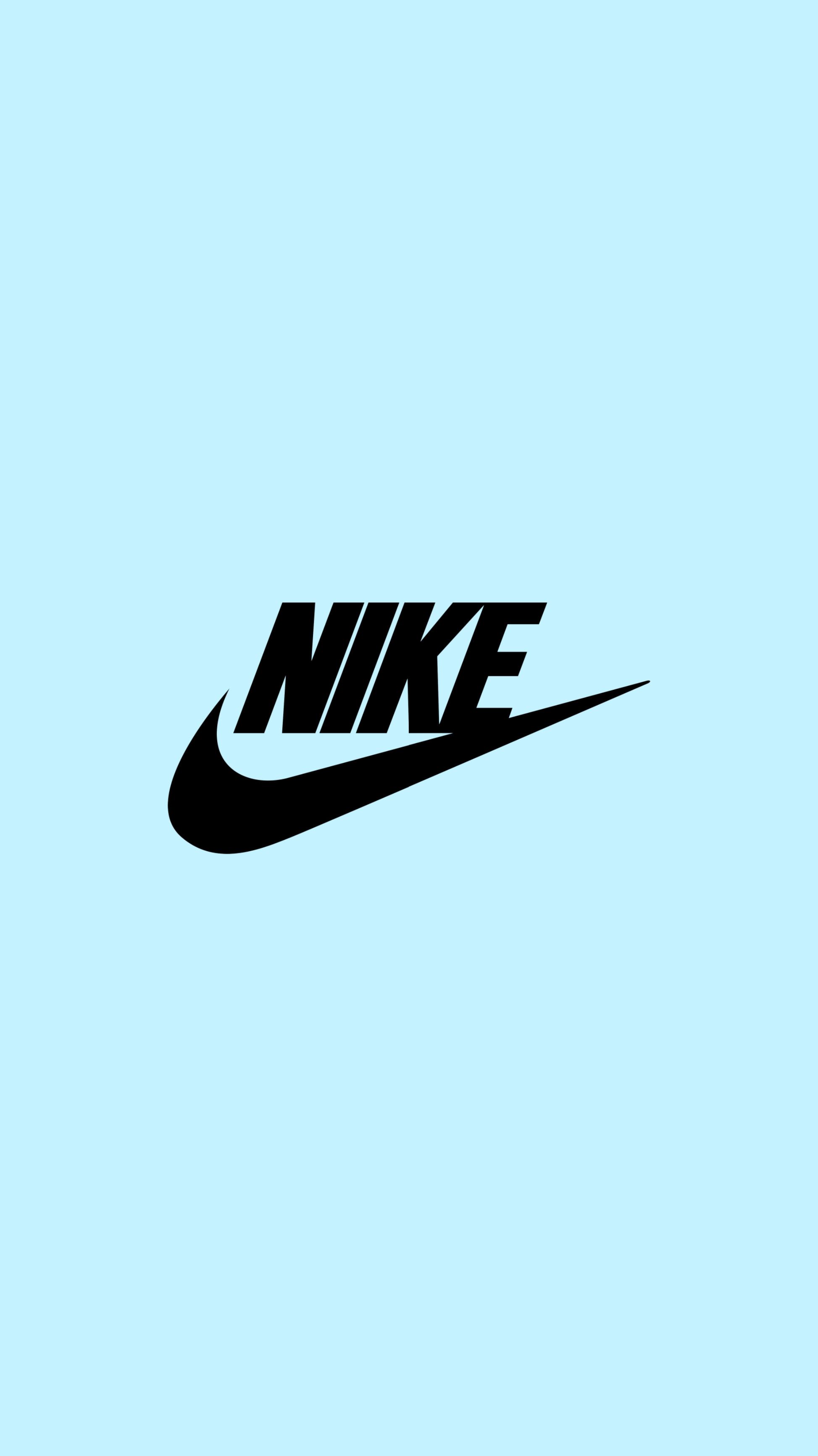 A black and white nike logo on blue background - Nike