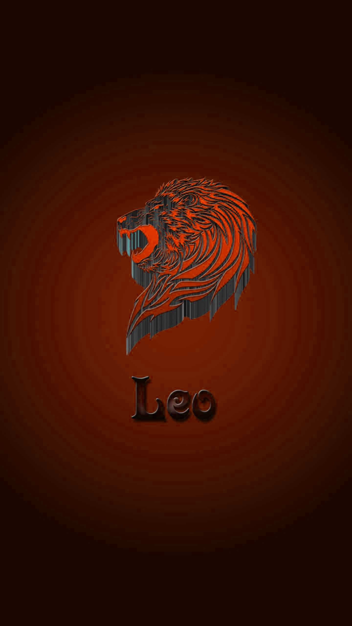 The leo symbol is shown on a dark background - Leo