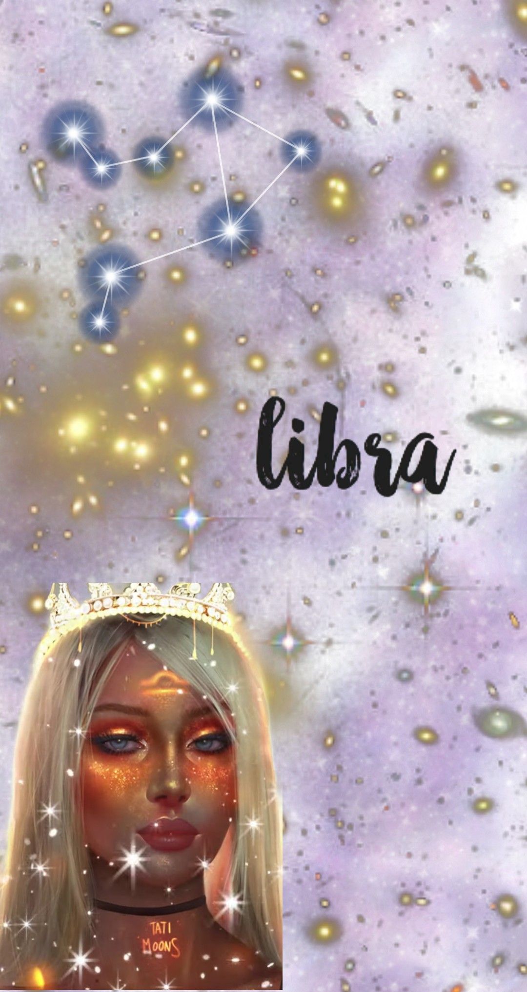 A girl with long hair and the word libra - Libra