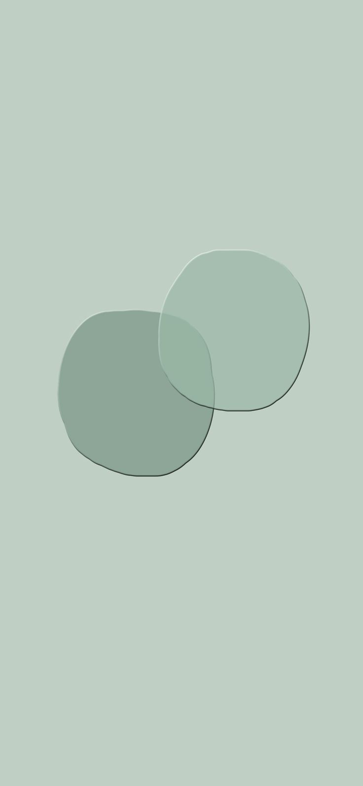 A green and white image of two circles - Sage green