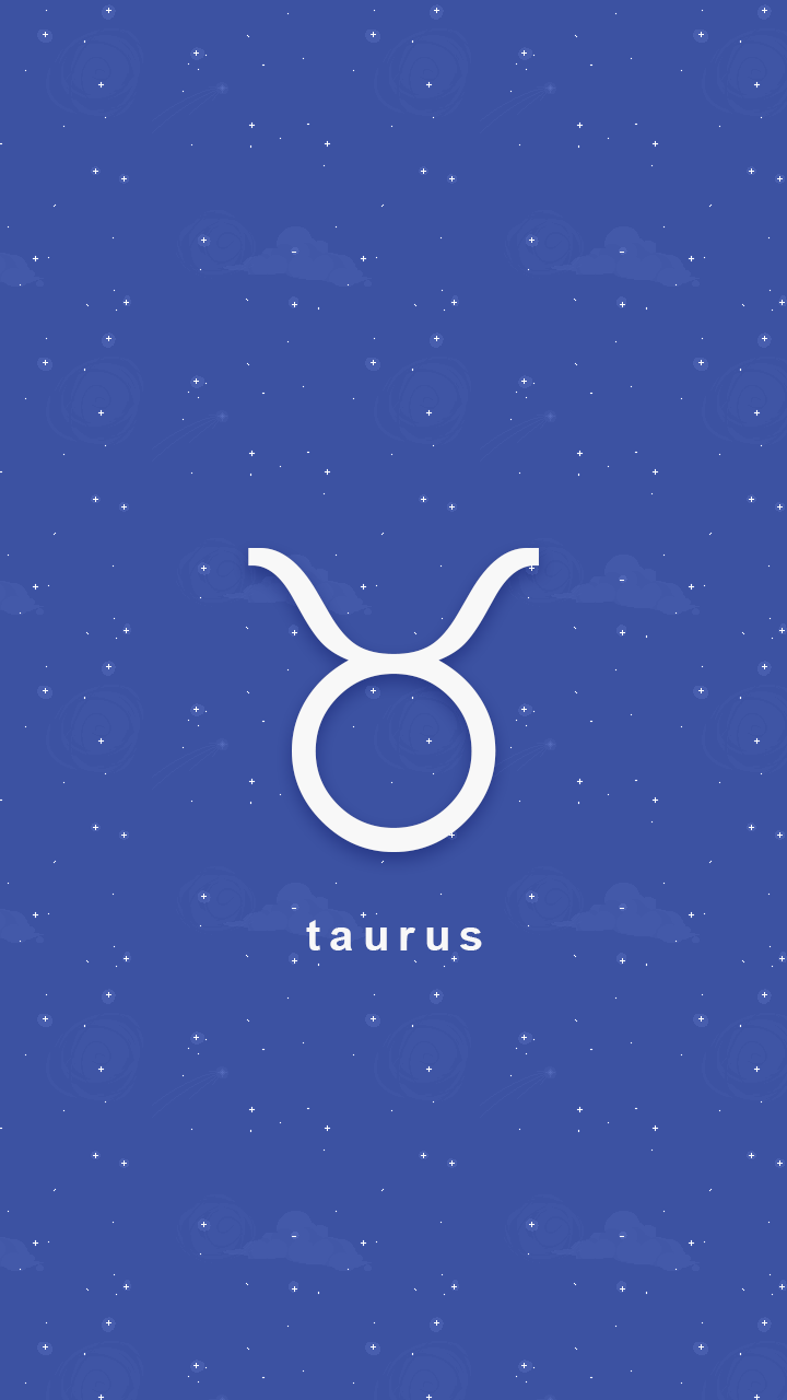 A blue background with the zodiac sign taurus - Taurus