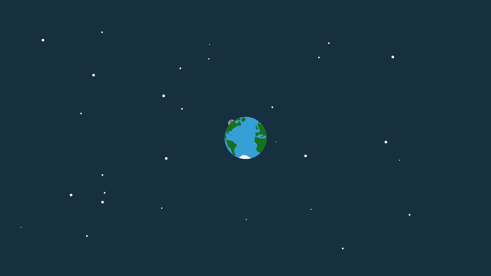 A cartoon of the earth in space - Minimalist