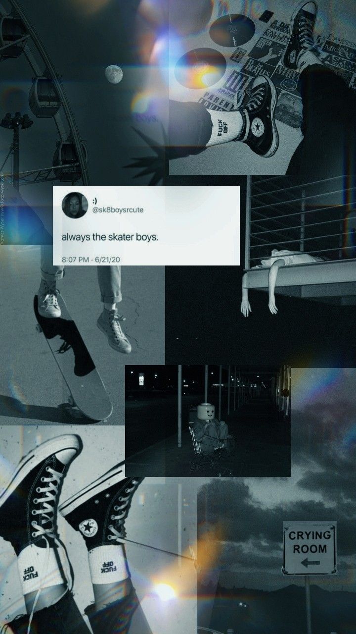 A collage of pictures with text on it - Skate