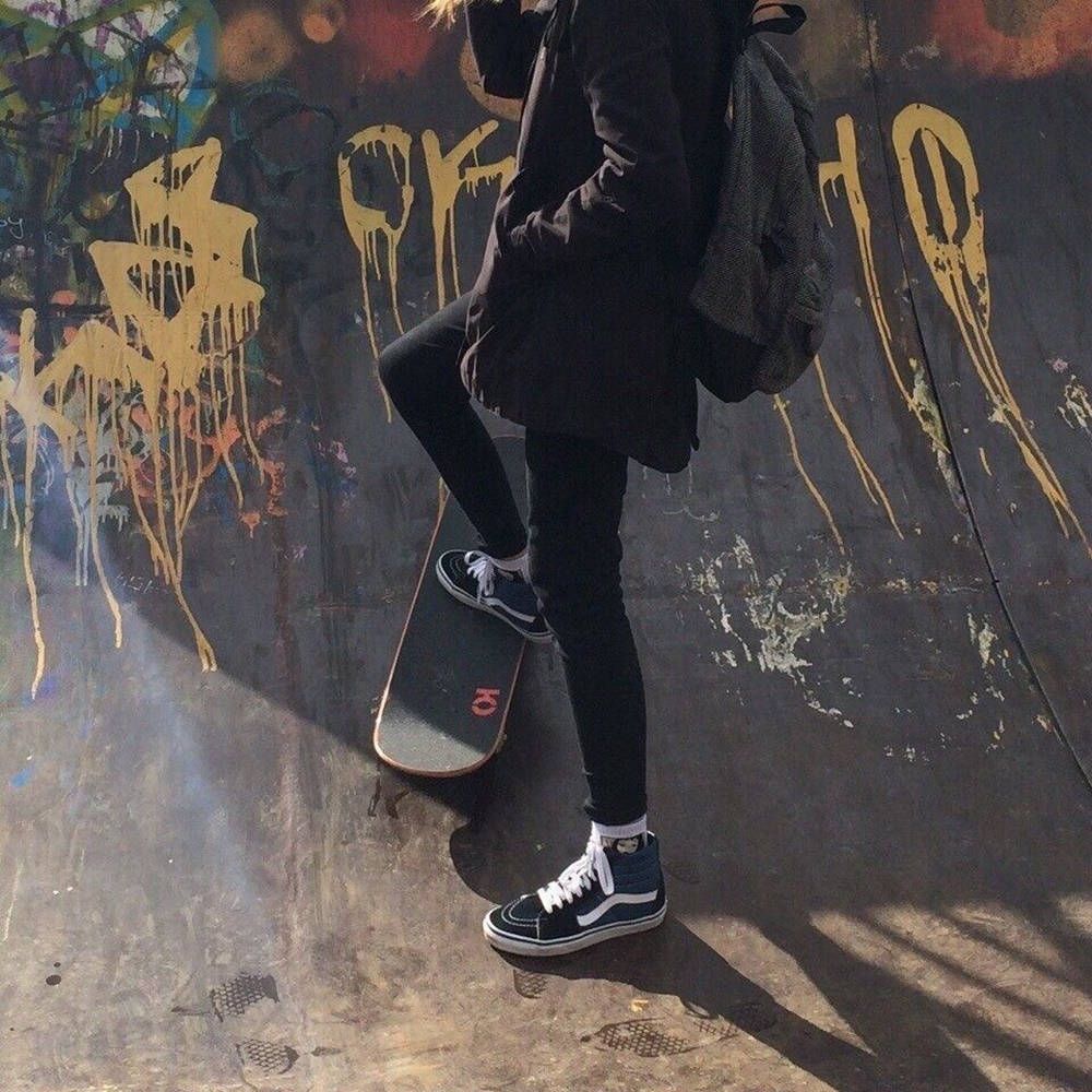 Download Skater Aesthetic On Graffiti Art Wallpaper