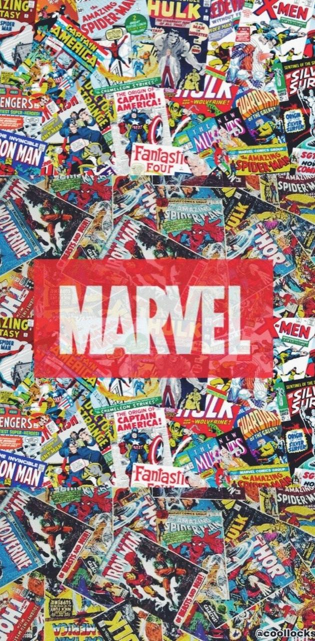 A wallpaper of Marvel Comics with the word Marvel in the middle - Marvel
