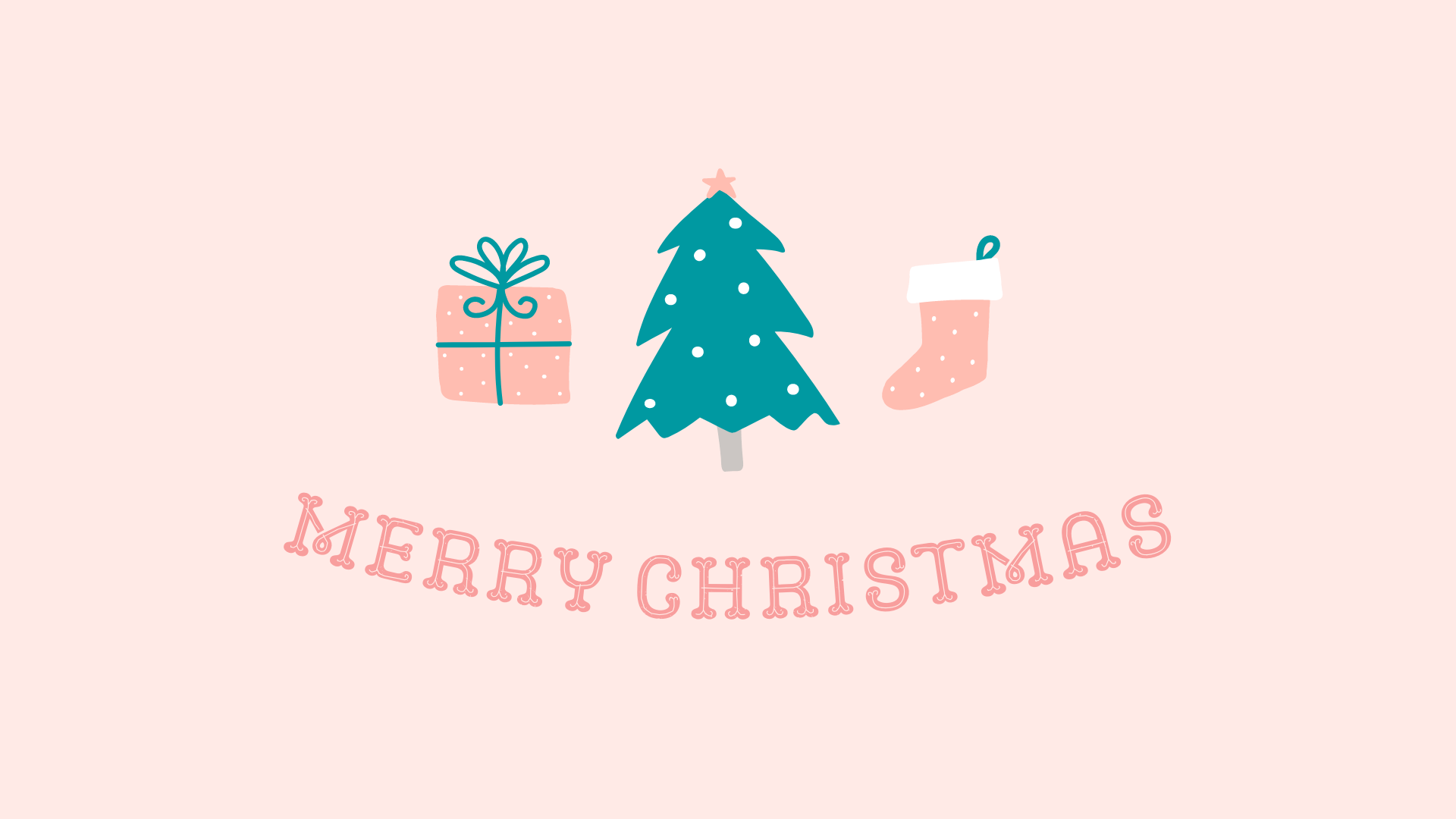 Merry christmas illustration with a tree, presents and socks - Christmas, cute Christmas, desktop