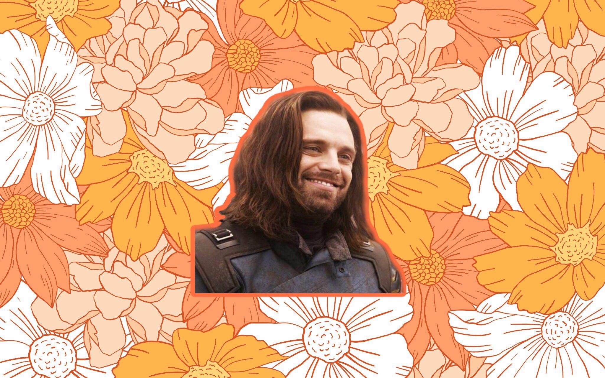 A man with long hair smiling in front of flowers - Marvel, Avengers