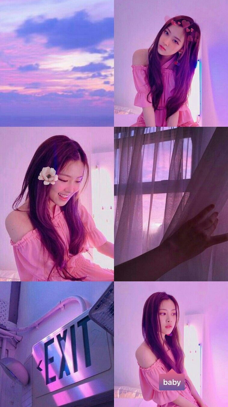 Aesthetic pictures of a girl with purple hair - BLACKPINK