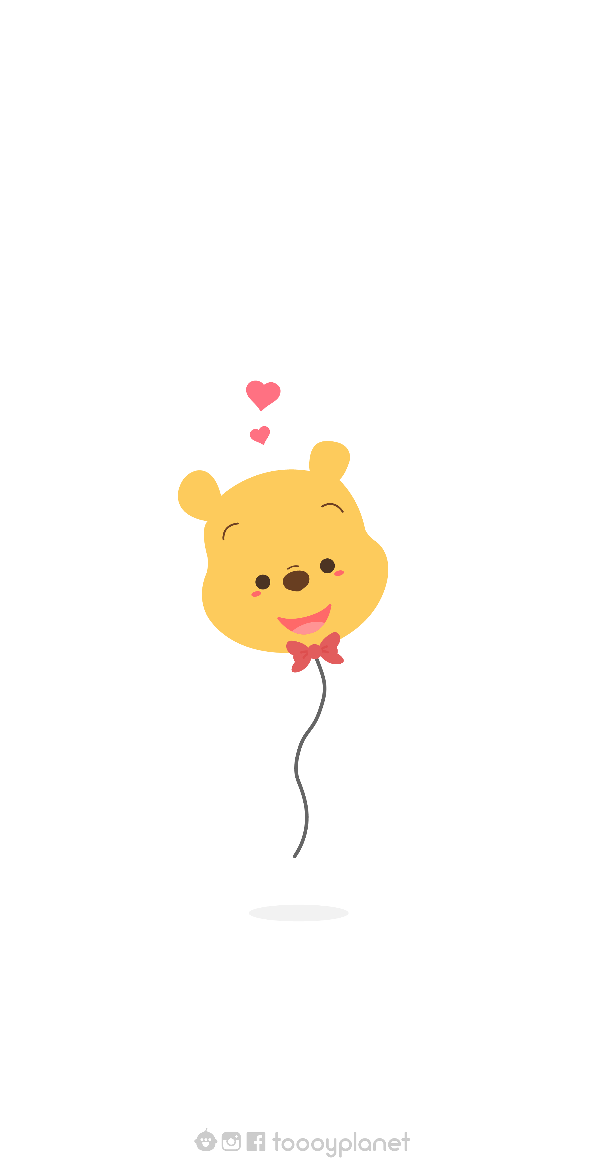 A winnie the pooh balloon with heart shaped eyes - Winnie the Pooh