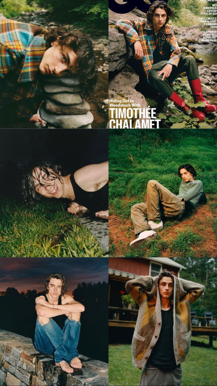 A magazine cover with pictures of people - Timothee Chalamet