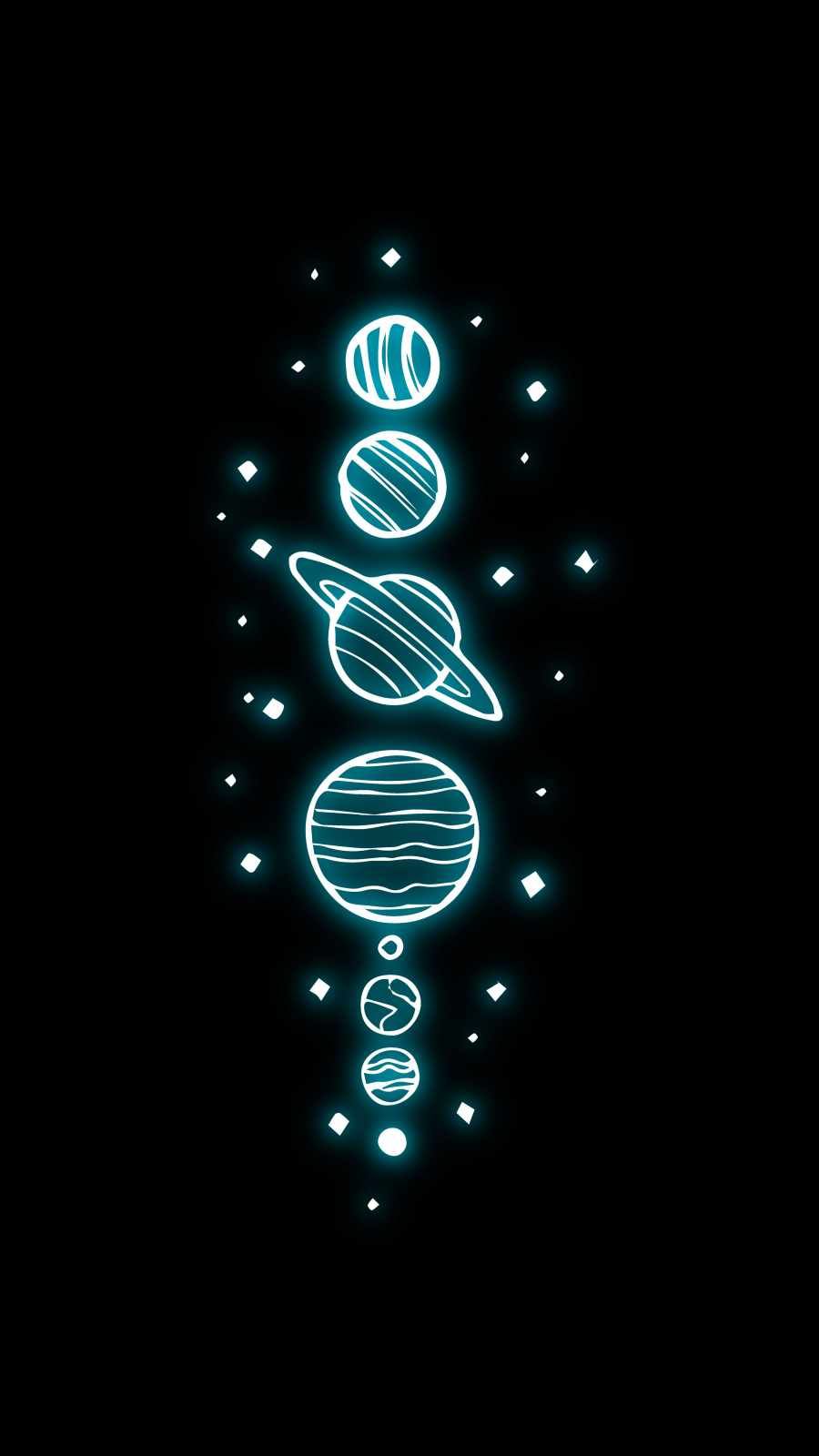 The solar system neon sign - Planet