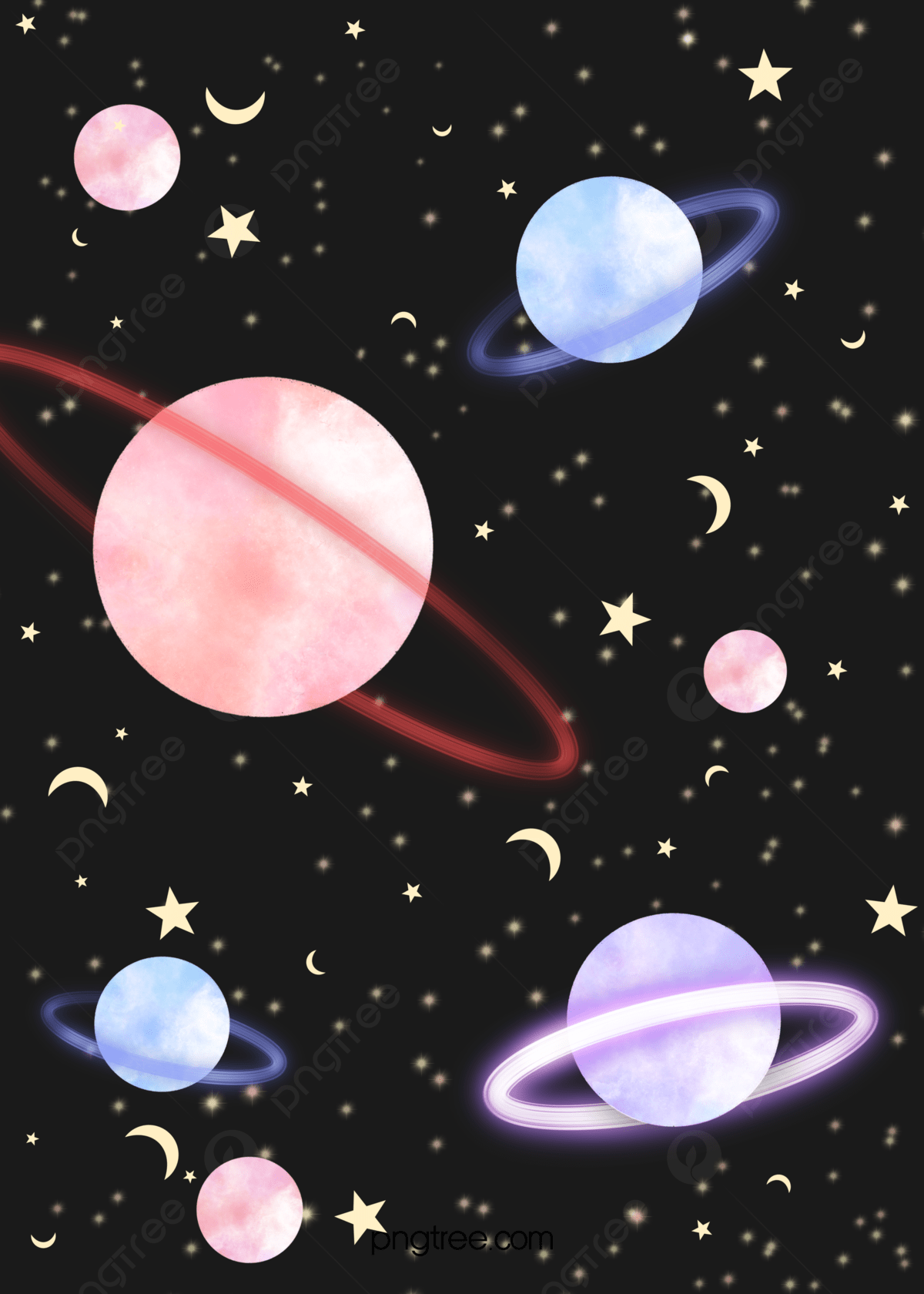 A set of planets and stars in space - Planet