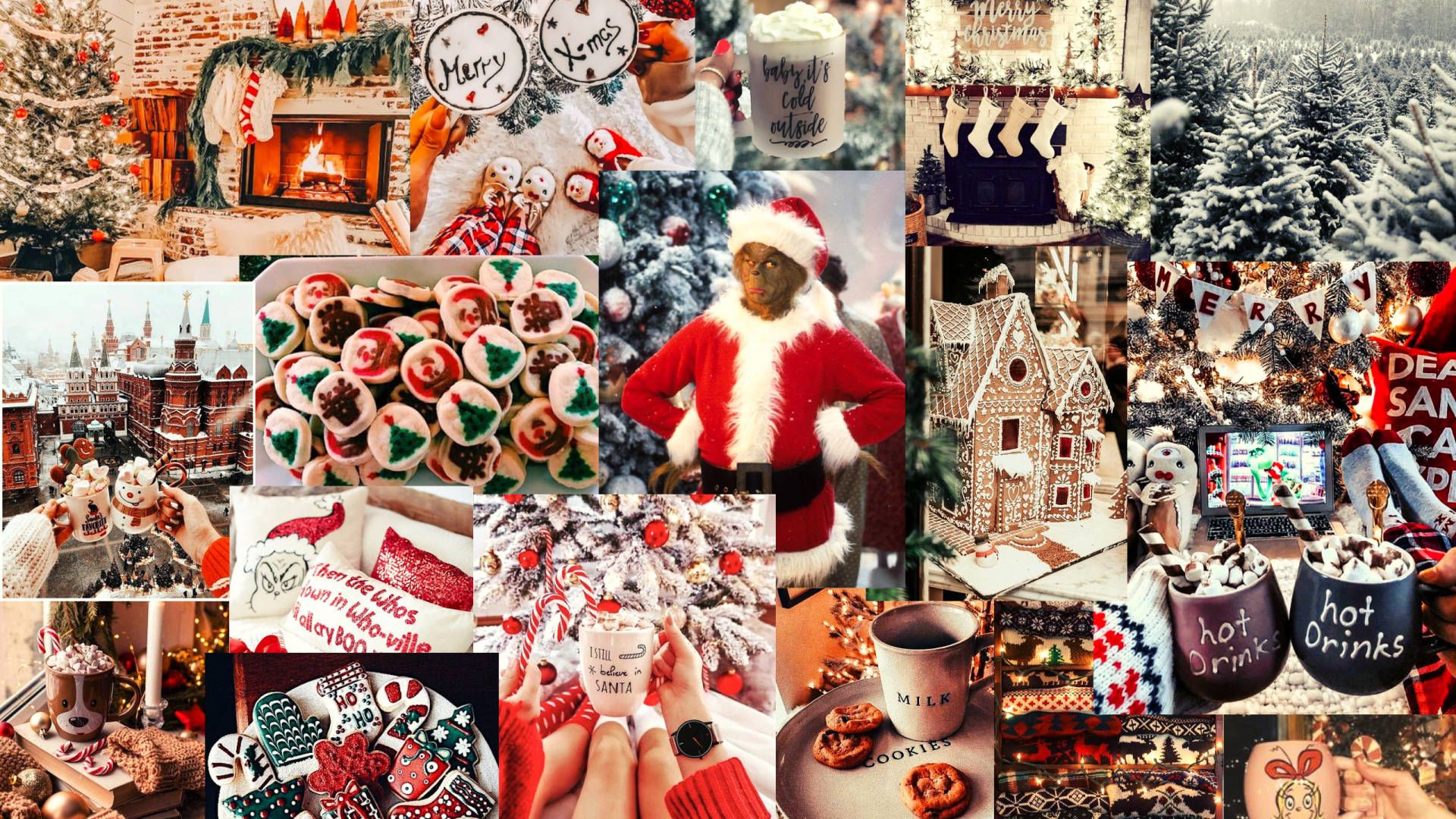 A collage of pictures with christmas themes - Christmas