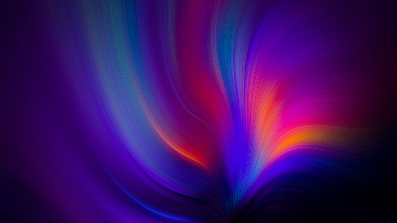 Download wallpaper 1366x768 colorful forms, abstract, wavy pattern, tablet, laptop, 1366x768 HD background, 24290