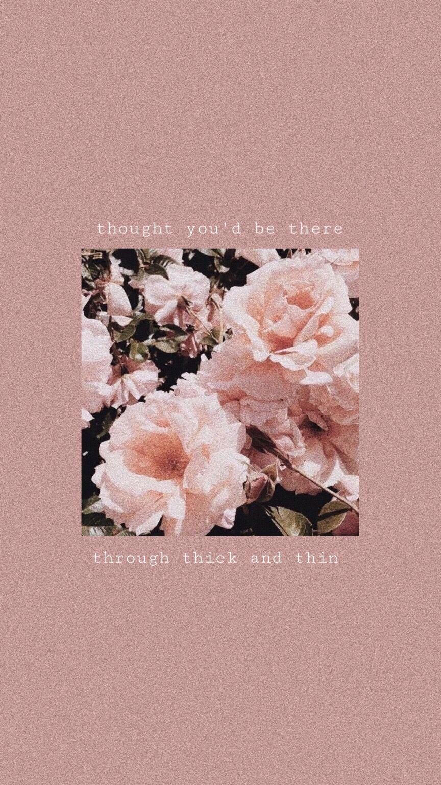 A pink background with flowers and the words thought you'd be there through thick & thin - Profile picture