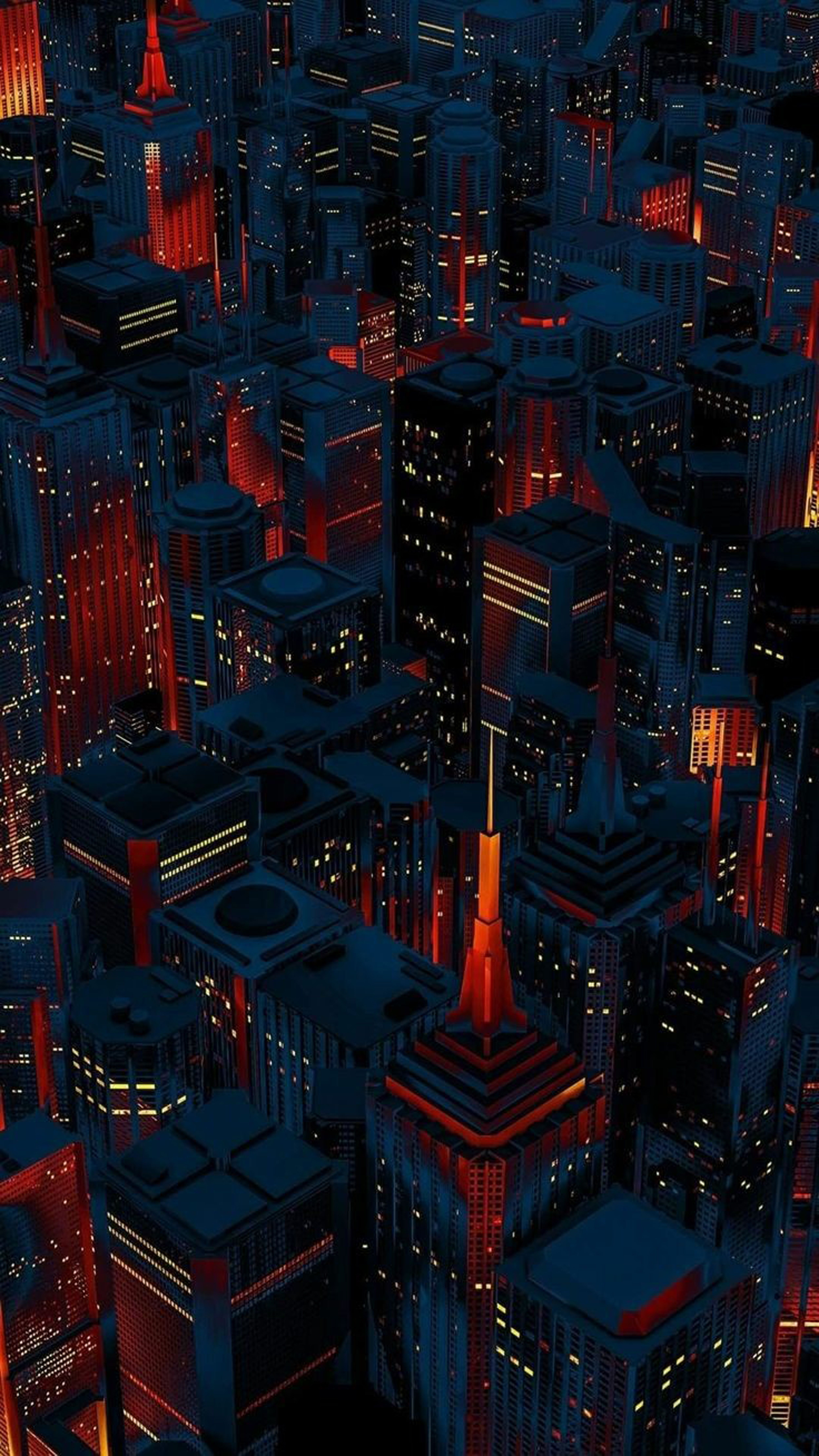 Aesthetic wallpaper for phone of a city at night - Retro, city