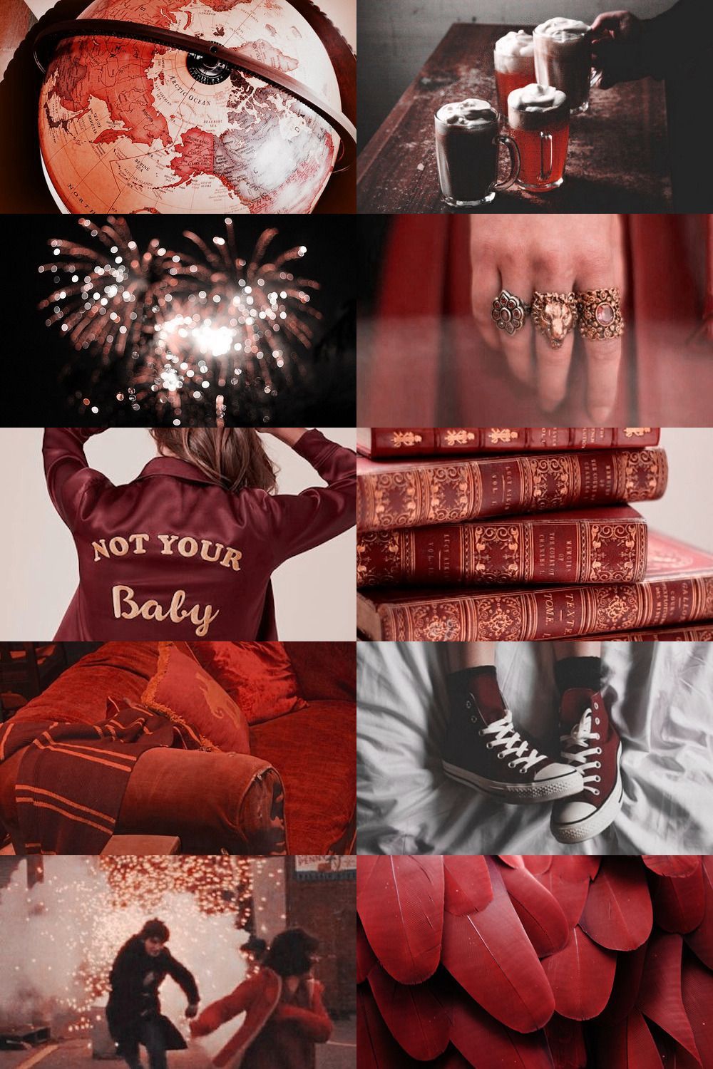 A collage of pictures with different colors - Gryffindor