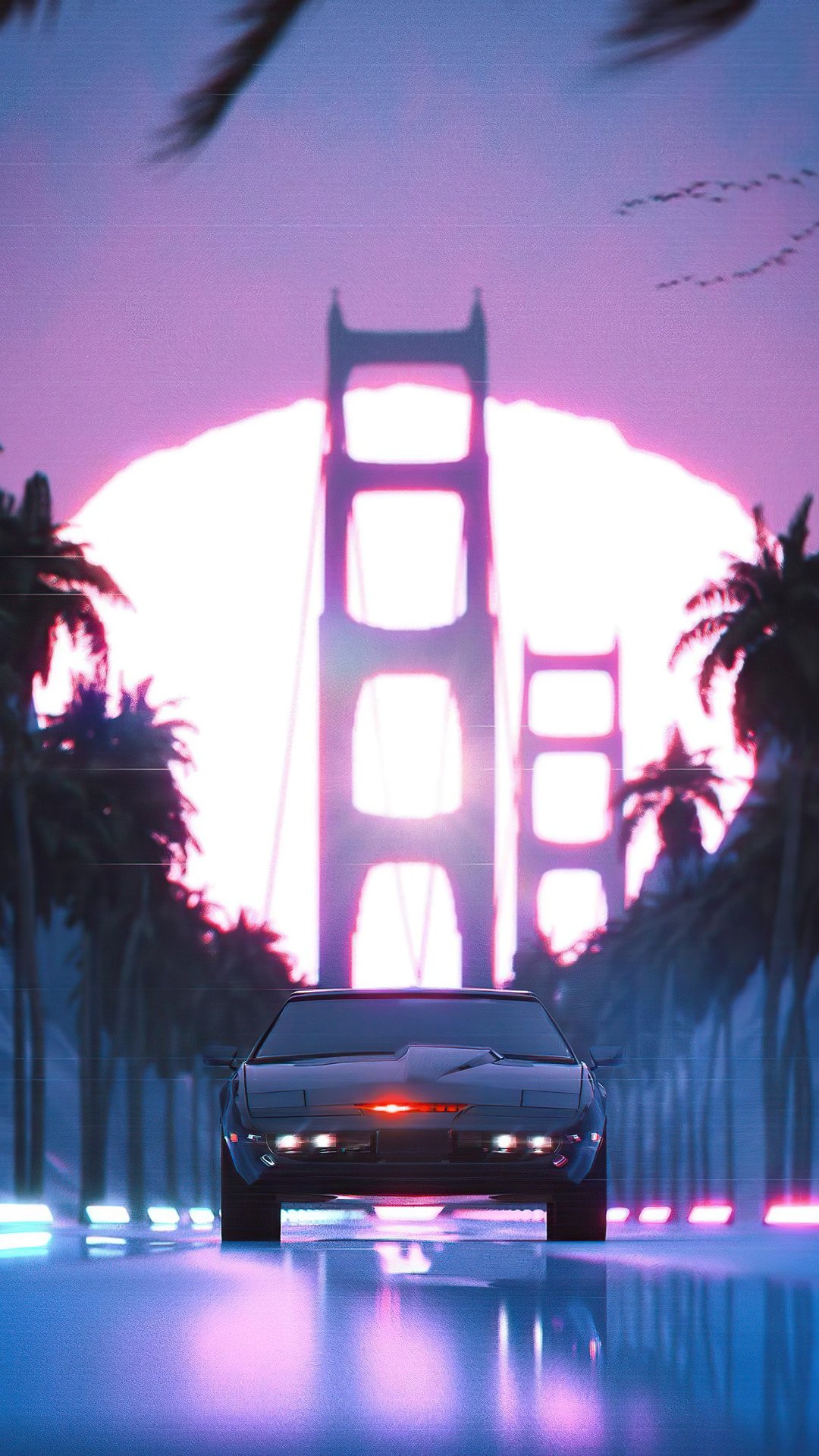 Black Knight Rider Car Vaporwave 5k iPhone 6s, 6 Plus, Pixel xl , One Plus 3t, 5 HD 4k Wallpaper, Image, Background, Photo and Picture