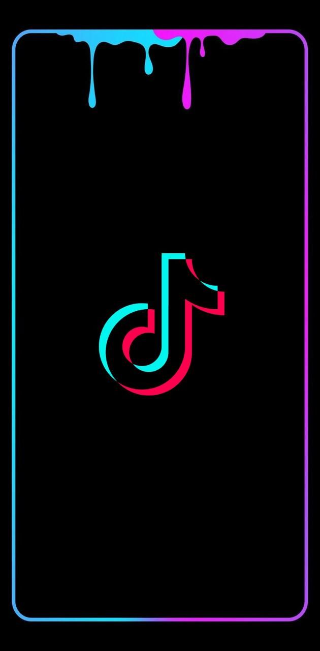TikTok logo in neon colors on a black background - TikTok