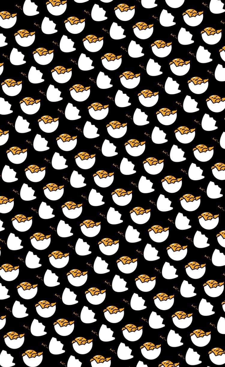 A pattern of black and white cats on the wall - Gudetama