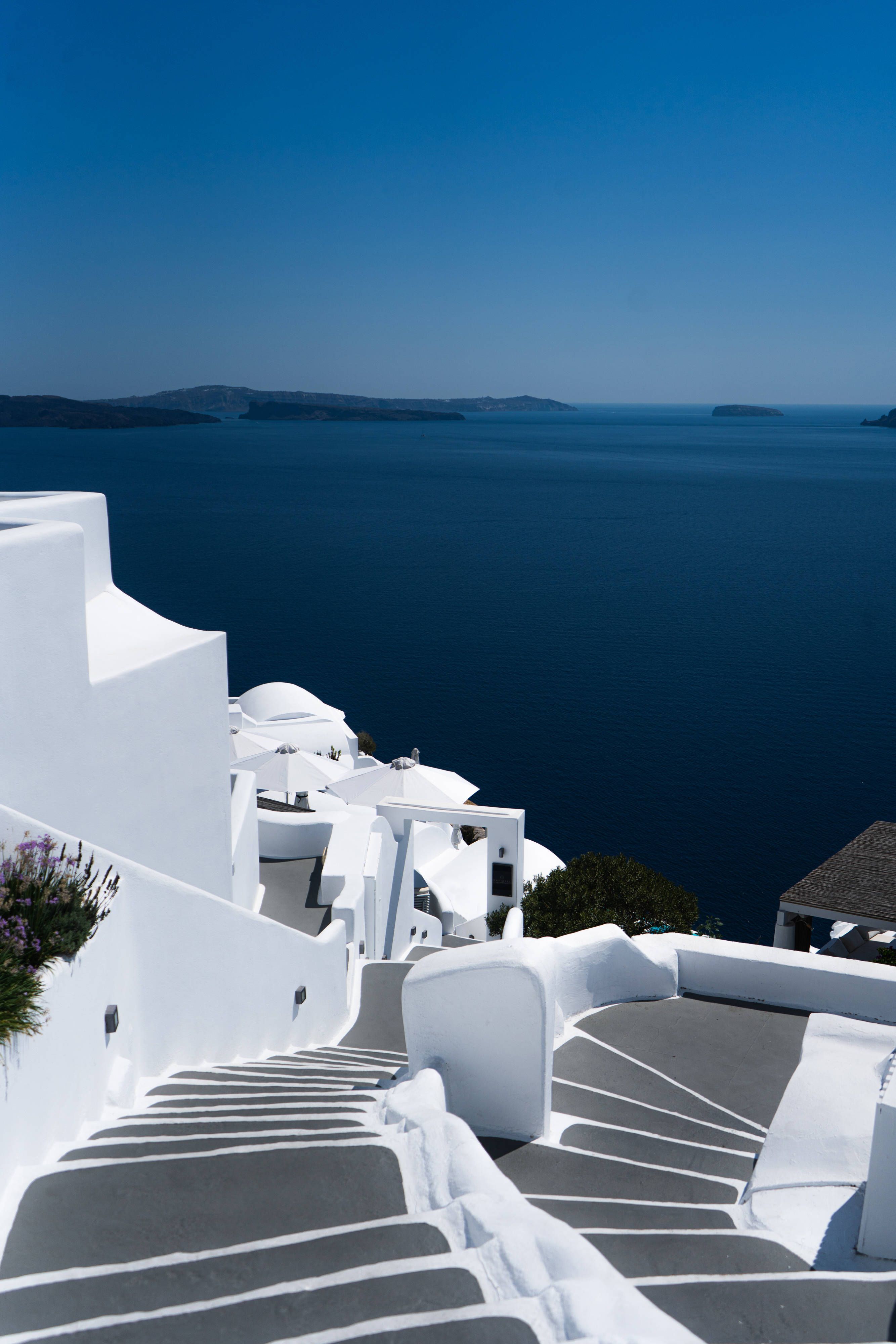 Download Santorini White Aesthetic Wallpaper