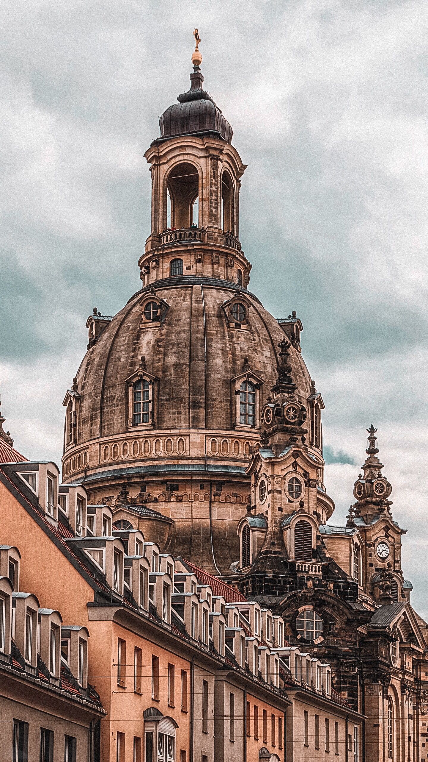 The dome of the Frauenkirche in Dresden, Germany. - Architecture