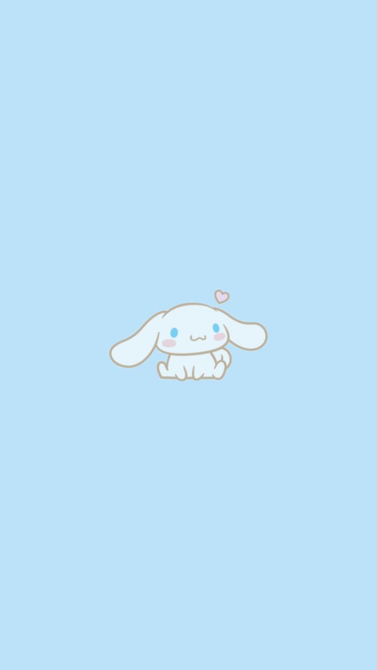 A cute white rabbit with blue eyes and pink nose - Cinnamoroll