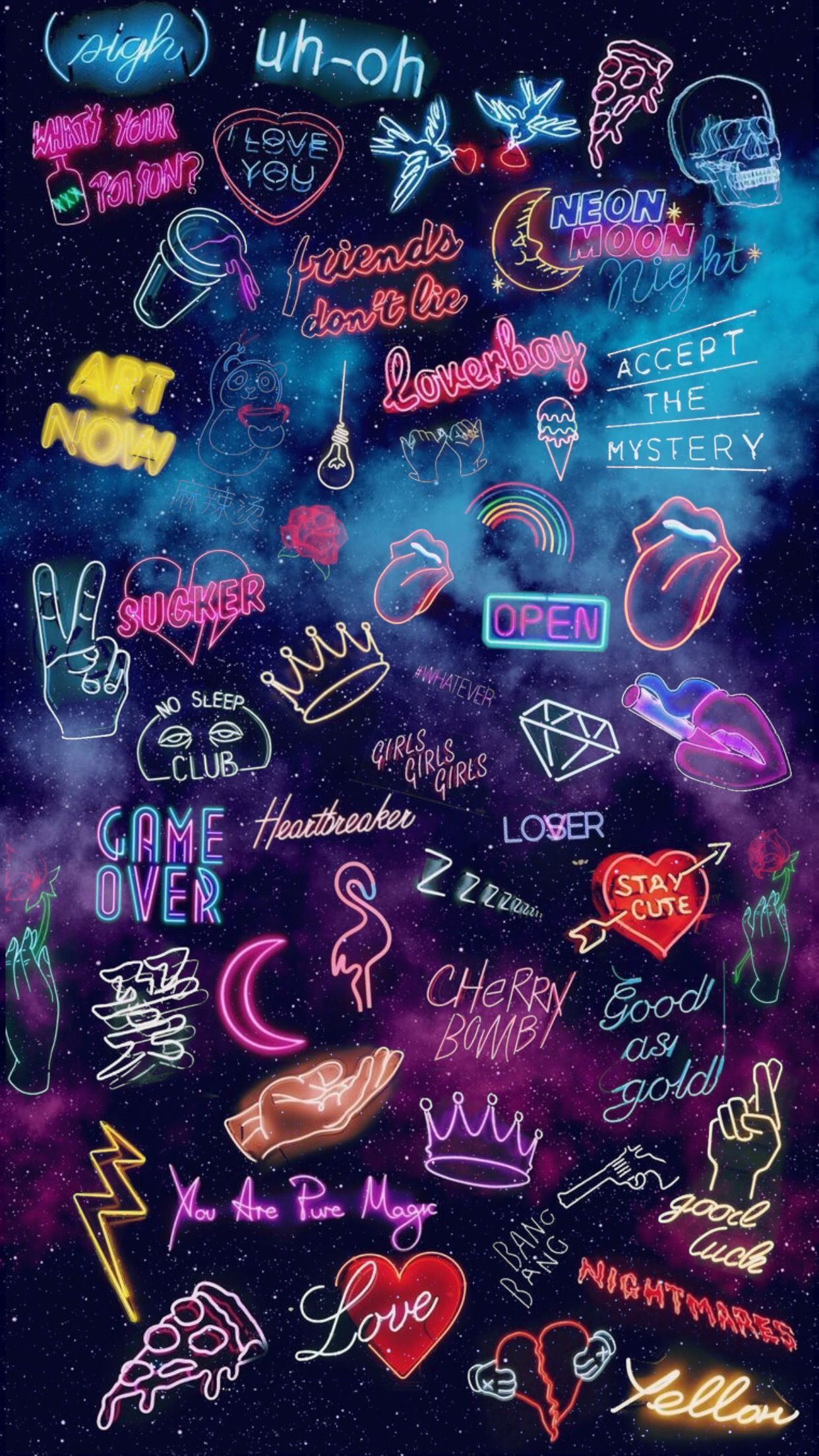 Aesthetic neon wallpaper for phone background. - Arcade, gaming, cool