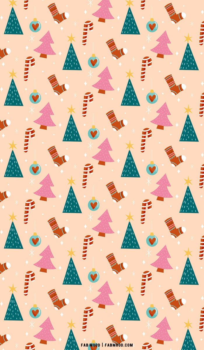 Christmas Aesthetic Wallpaper : Pink Christmas Tree Wallpaper for iPhone & Phone
