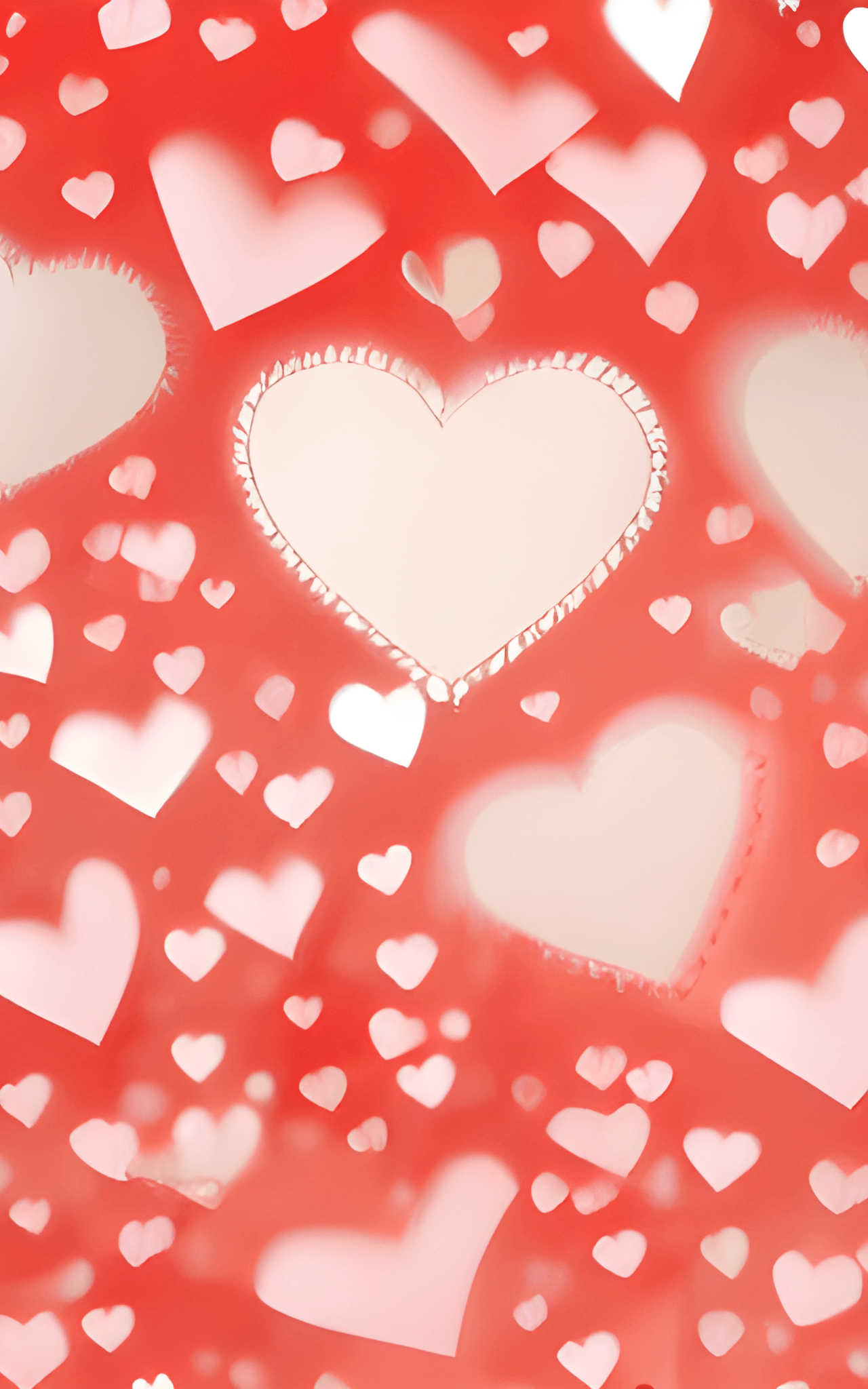 Red background with white hearts - Heart