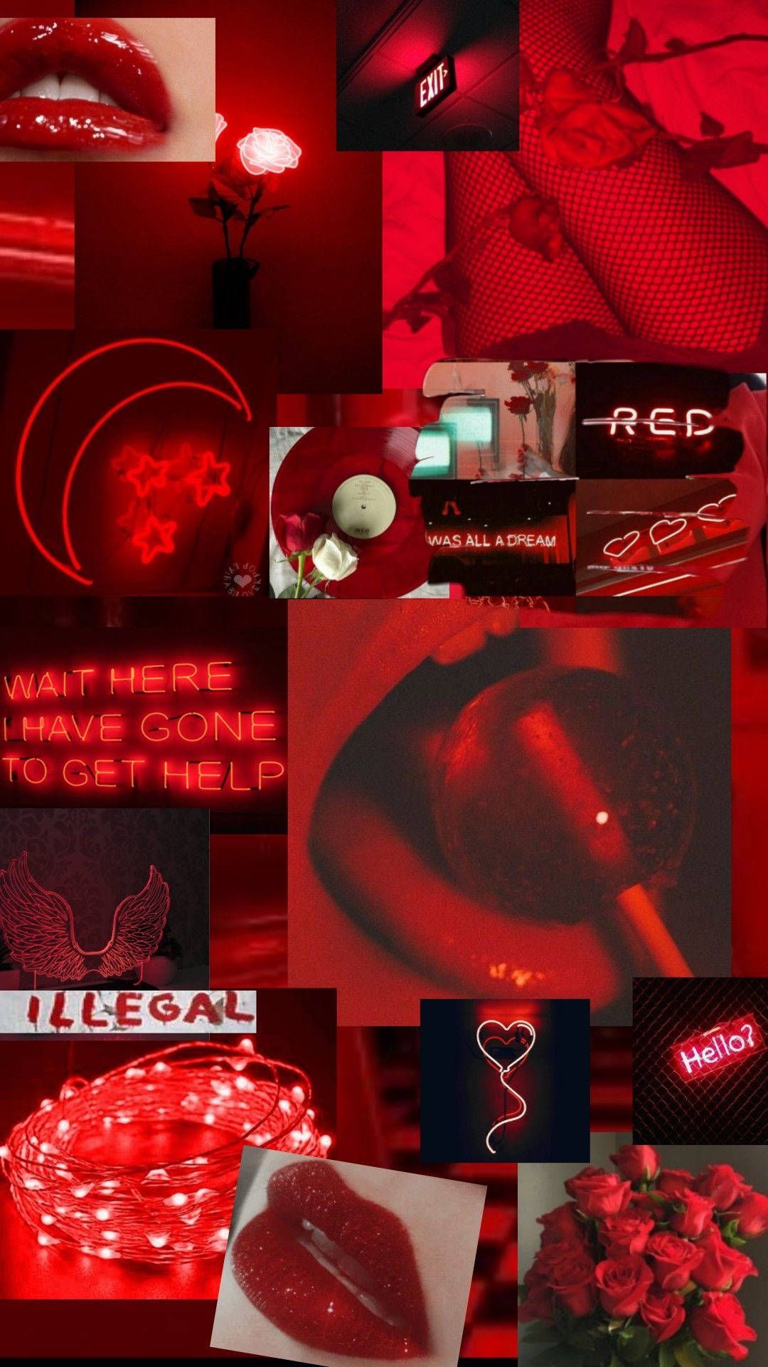 A collage of pictures with red and pink - Red, iPhone red