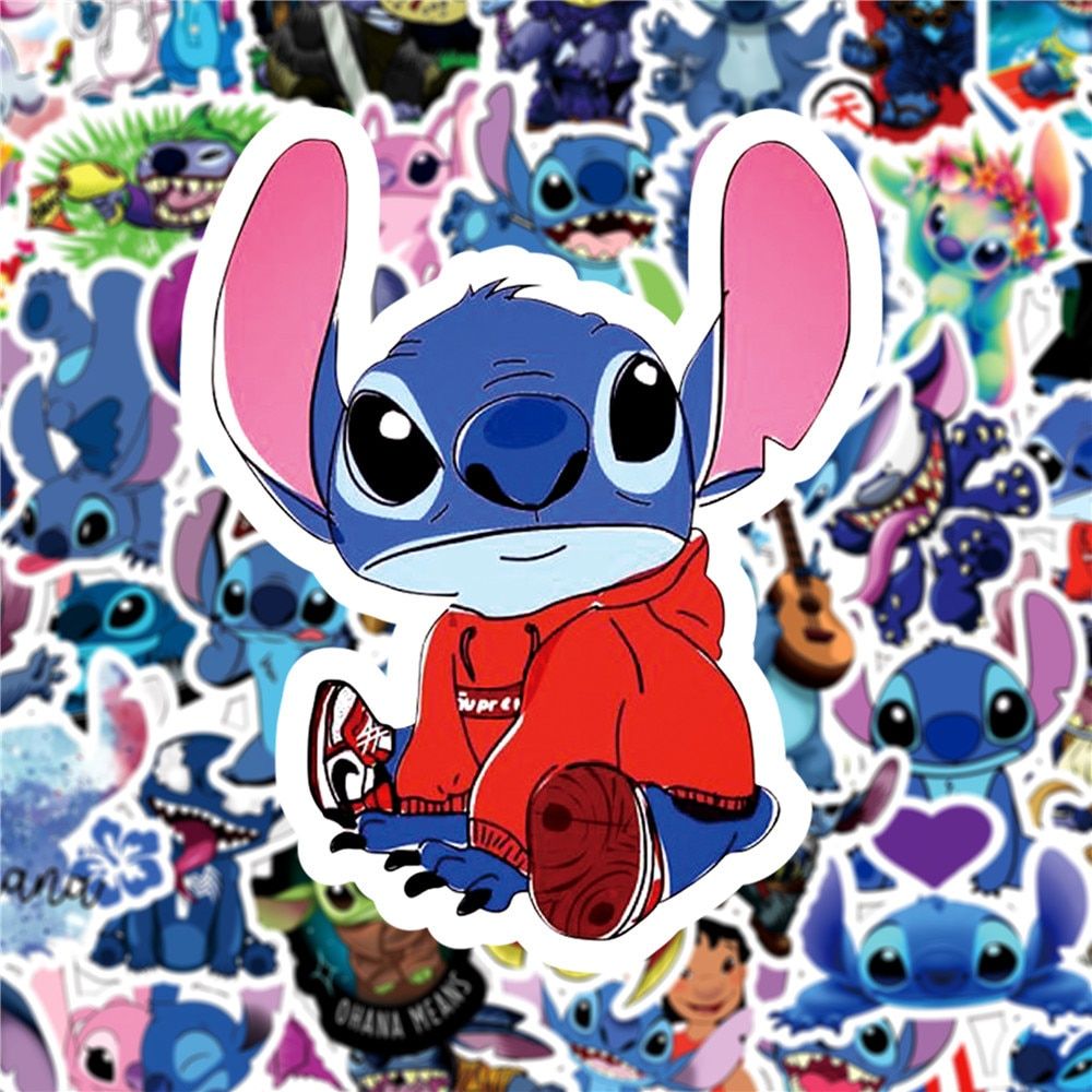 A sticker sheet with a cartoon character on it - Stitch