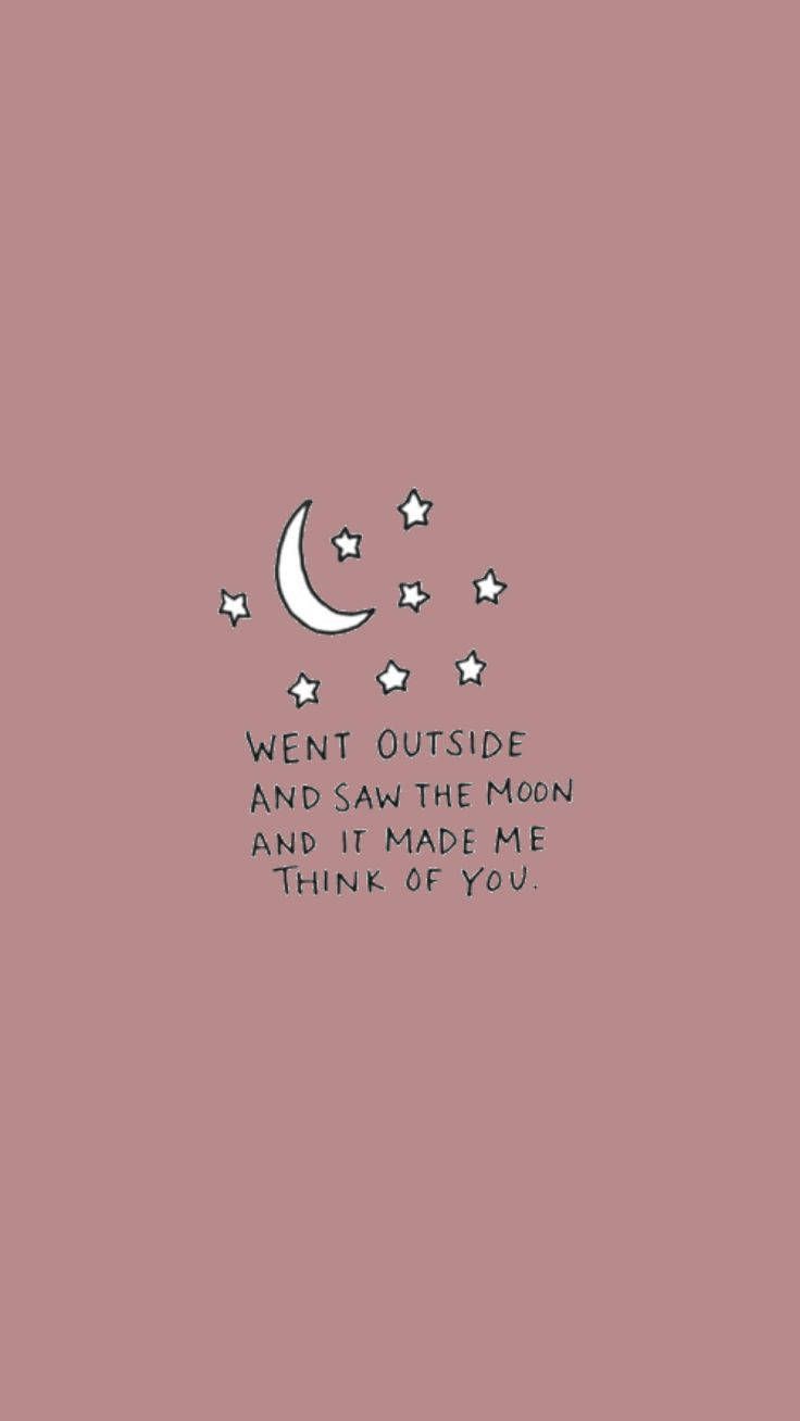 The moon and stars with text that says, when you're outside looking in - Phone, cute