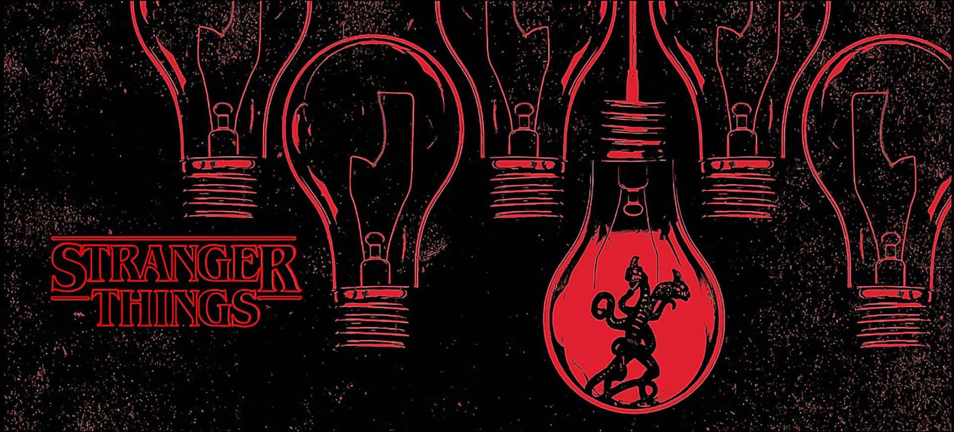 A red lightbulb illustration from Stranger Things - Stranger Things