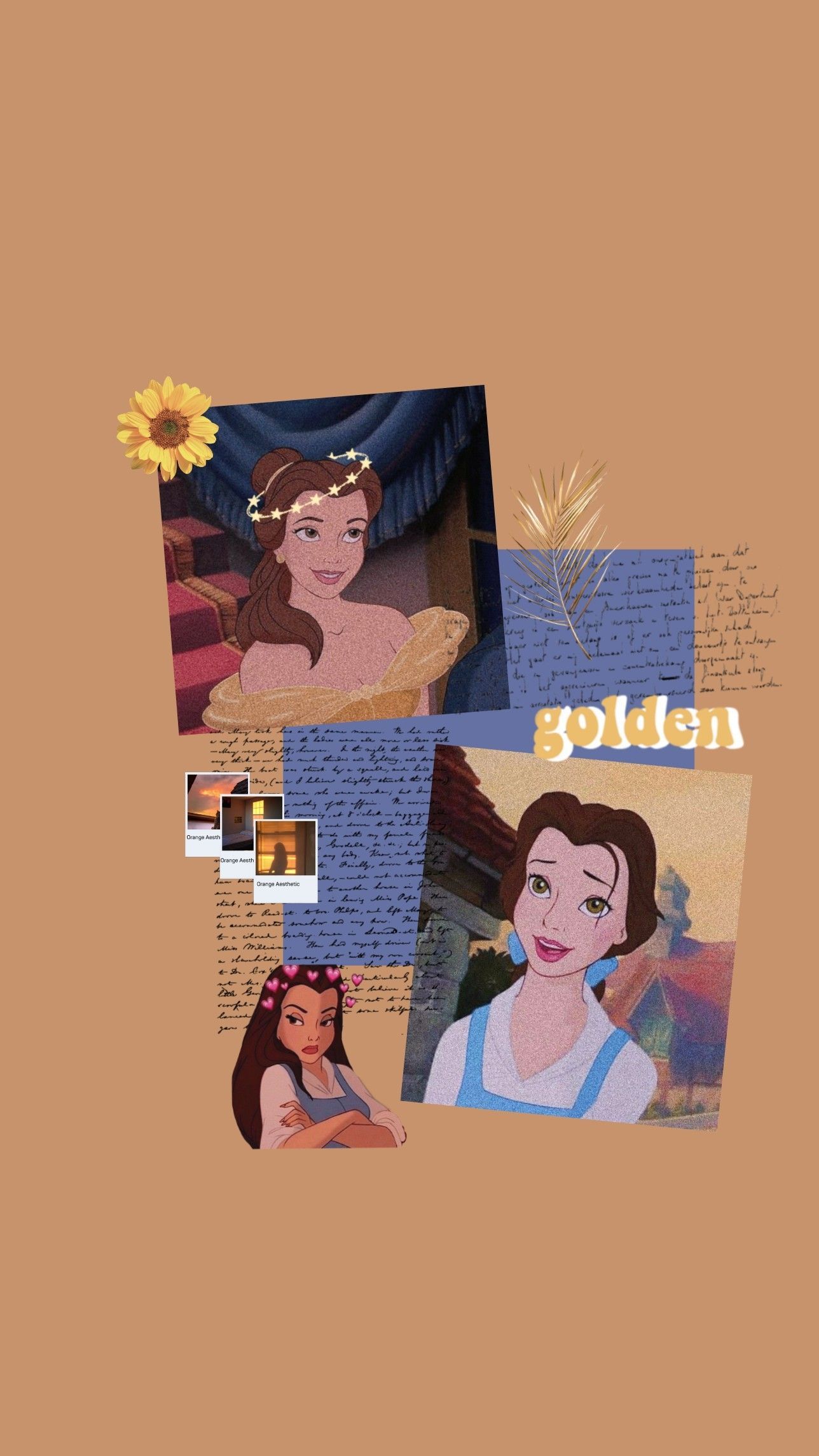 Aesthetic Disney wallpaper for phone with Belle from Beauty and the Beast - Disney, profile picture, princess, Ariel, Belle