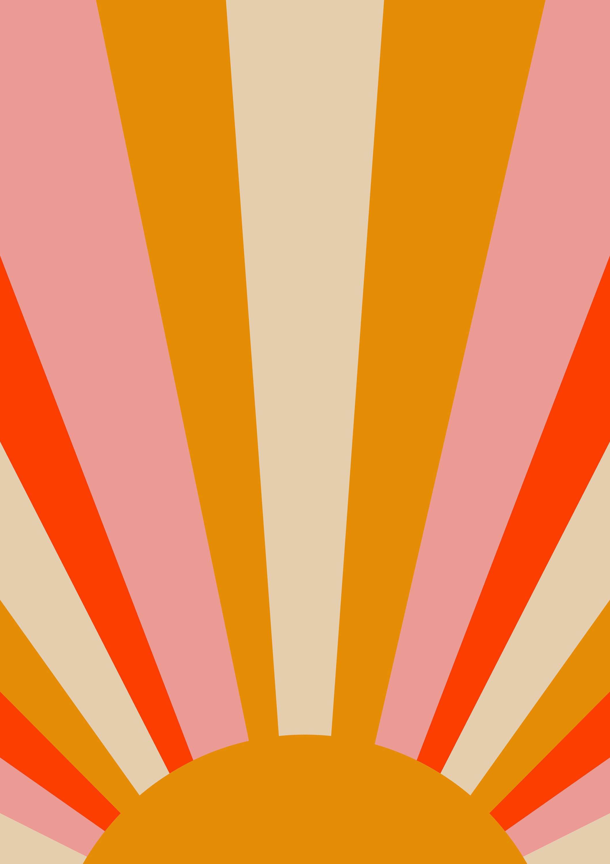 A sunset with orange and pink stripes - 70s, sun
