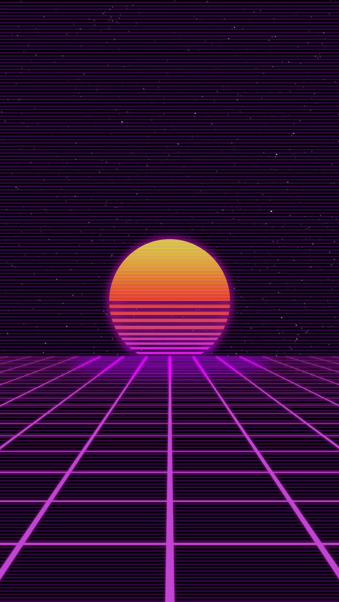 Synthwave sunset wallpaper for your phone - 80s