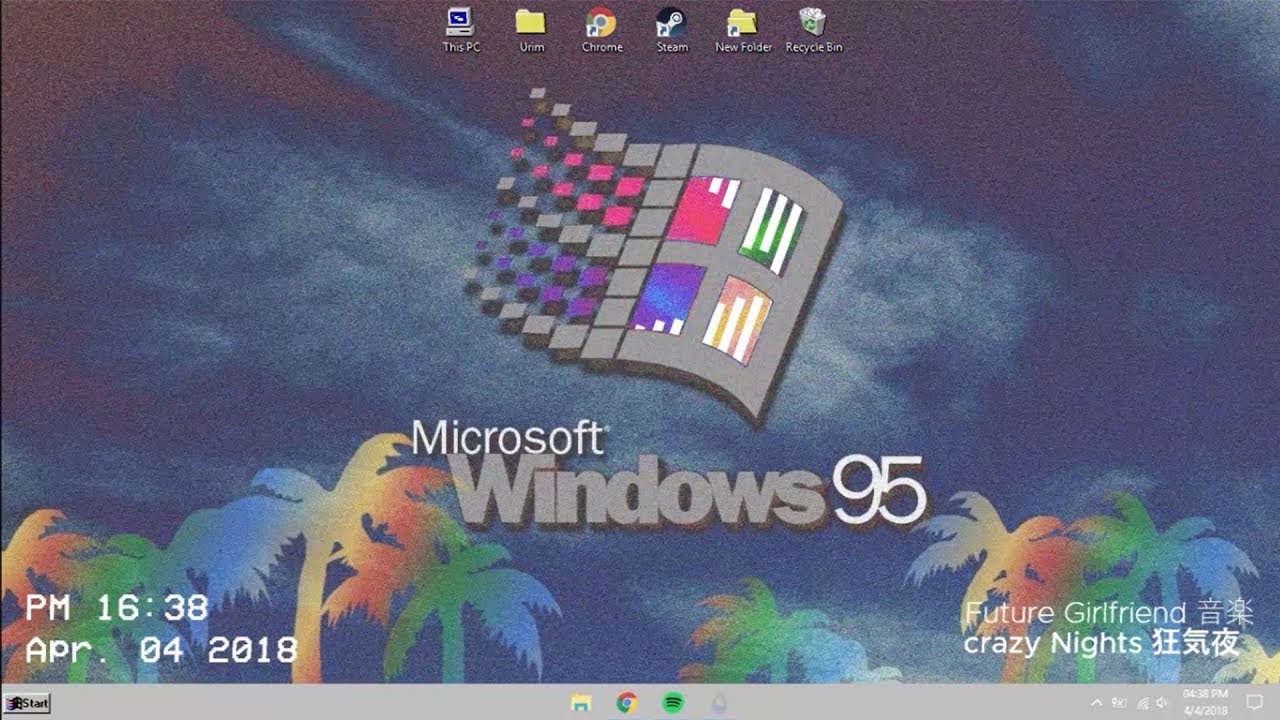 A desktop with the windows 95 logo on it - Windows 95
