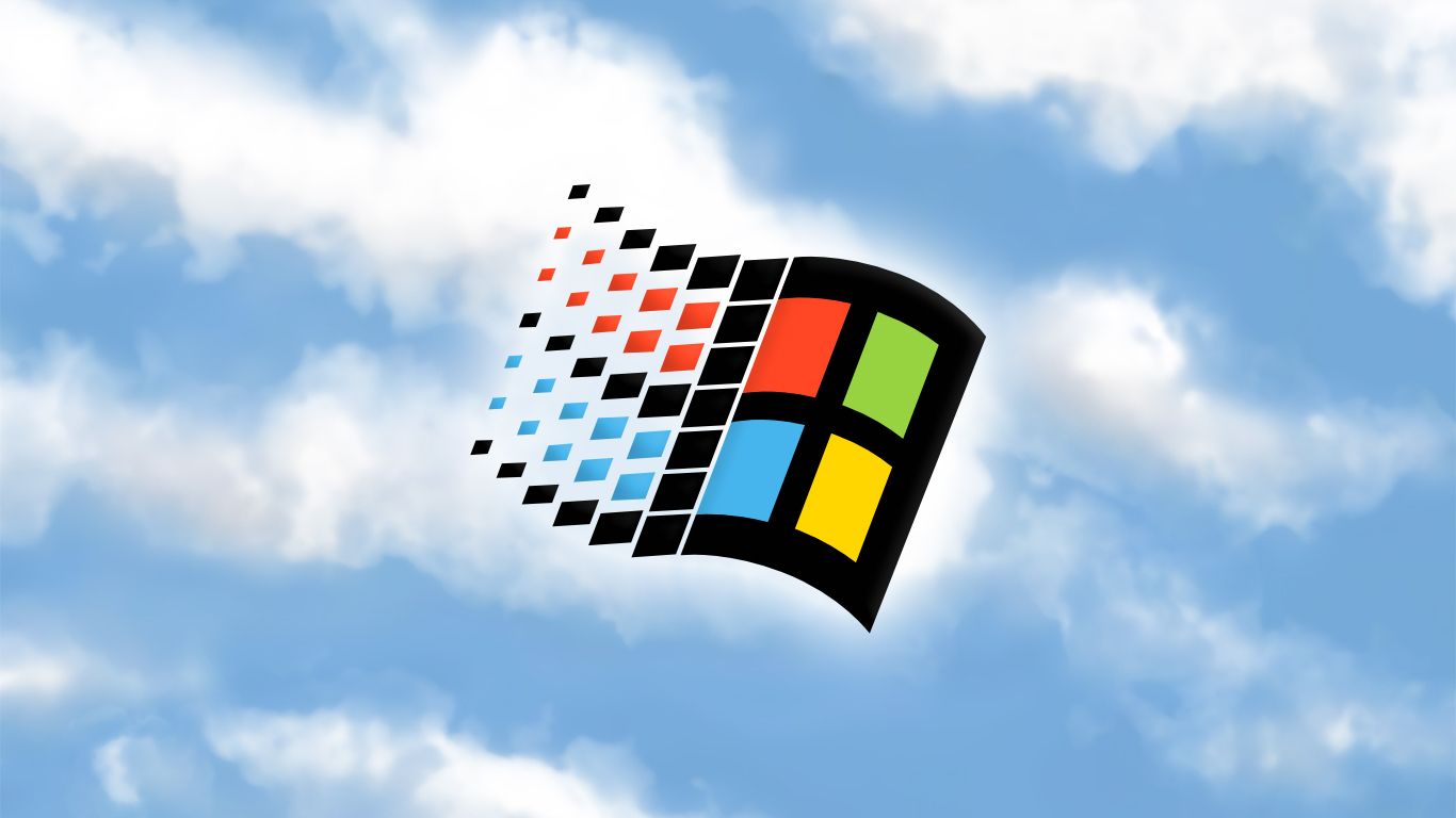A computer screen with the windows logo on it - Windows 98