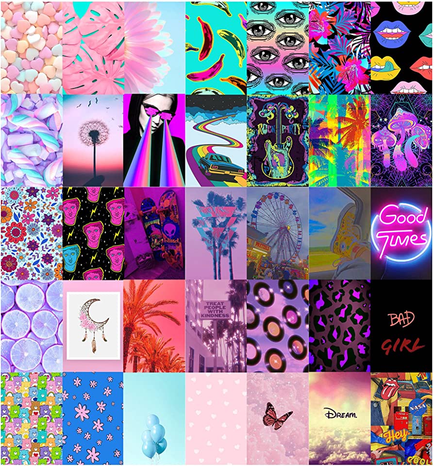 carecreation indie wall posters. Indie room decor. Indie aesthetic. Room decor aesthetic, wall decor. Indie wall collage. Big 50 pack.: Posters & Prints