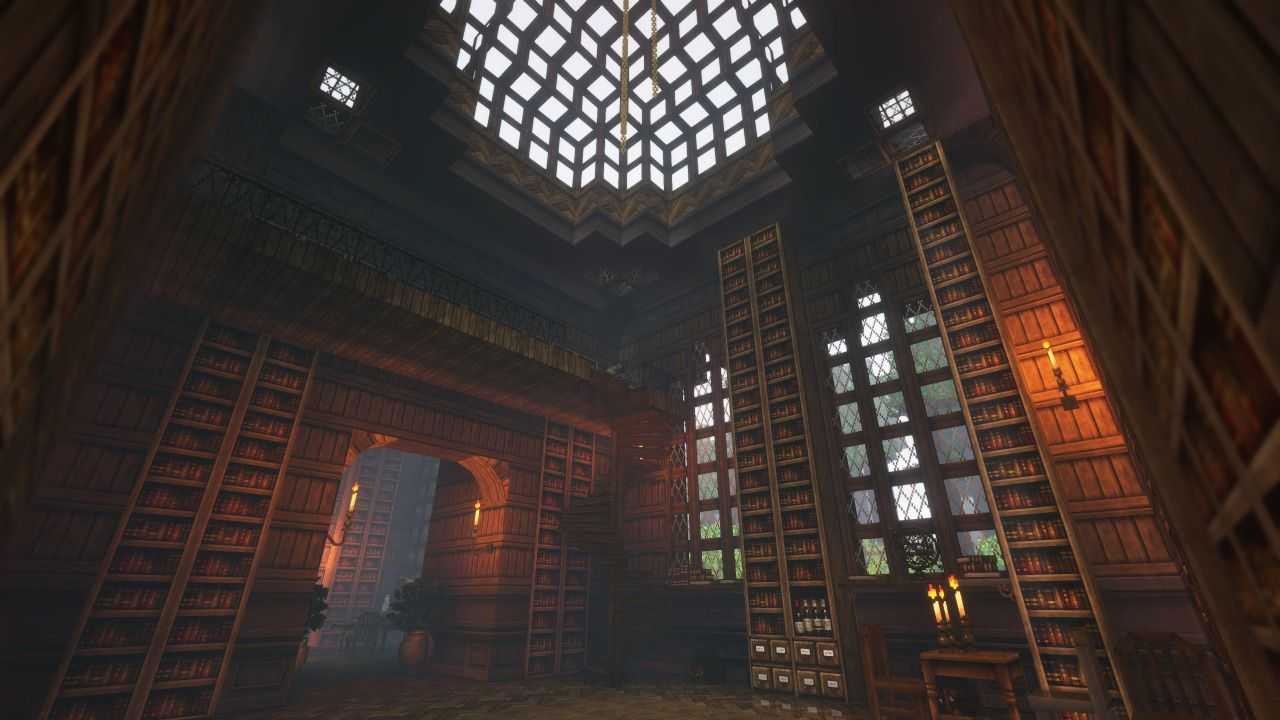 Minecraft library 13 - Dark academia