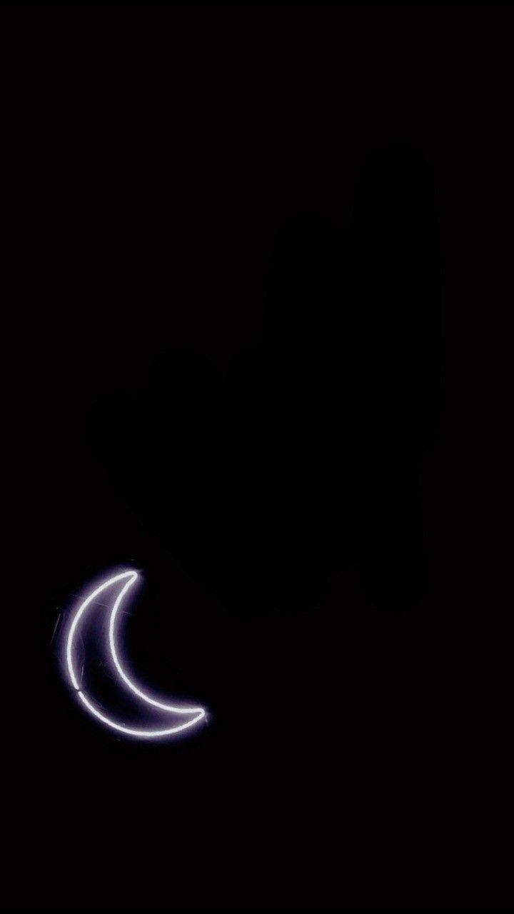 The moon and a crescent in black - Moon
