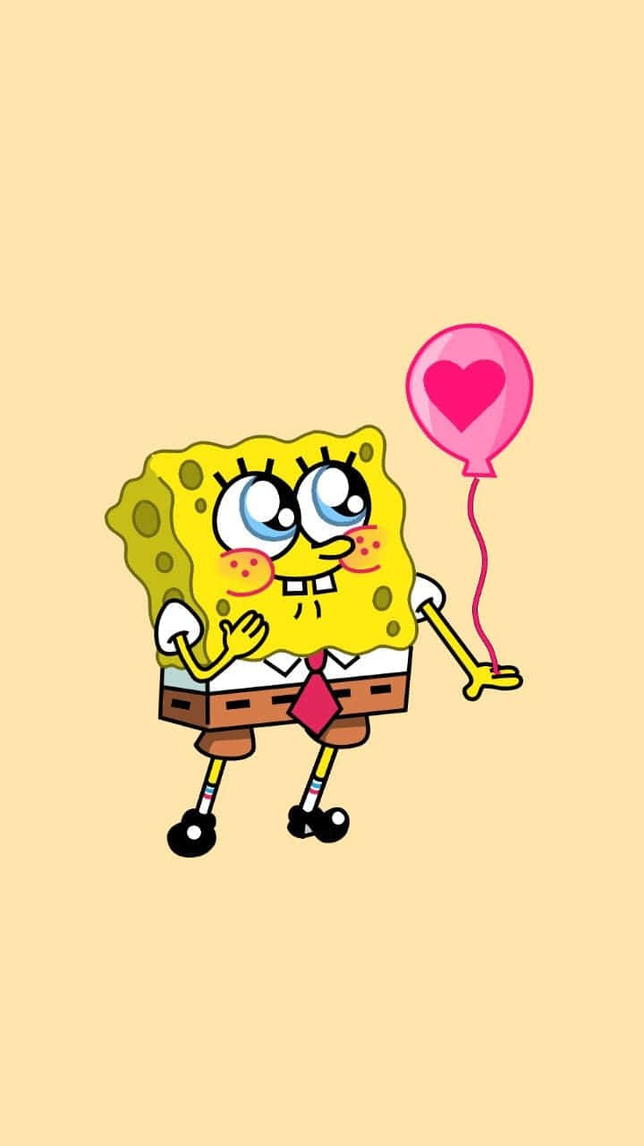 Spongebob squarepants with a heart balloons - SpongeBob